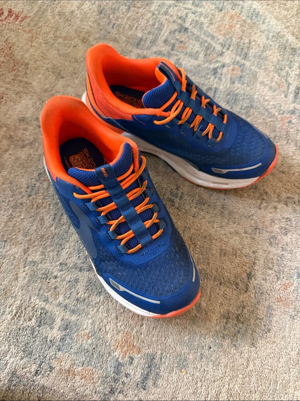 Skechers Kids Blue and Orange Athletic Sneakers